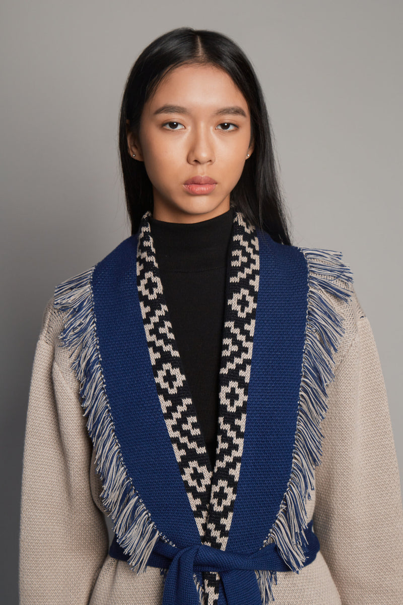 Andén Taupe Belt Cardigan