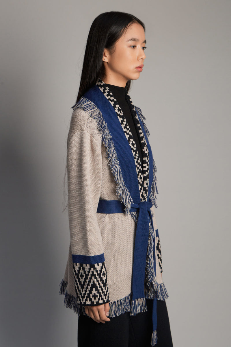 Andén Taupe Belt Cardigan