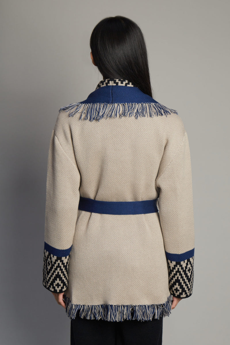 Andén Taupe Belt Cardigan