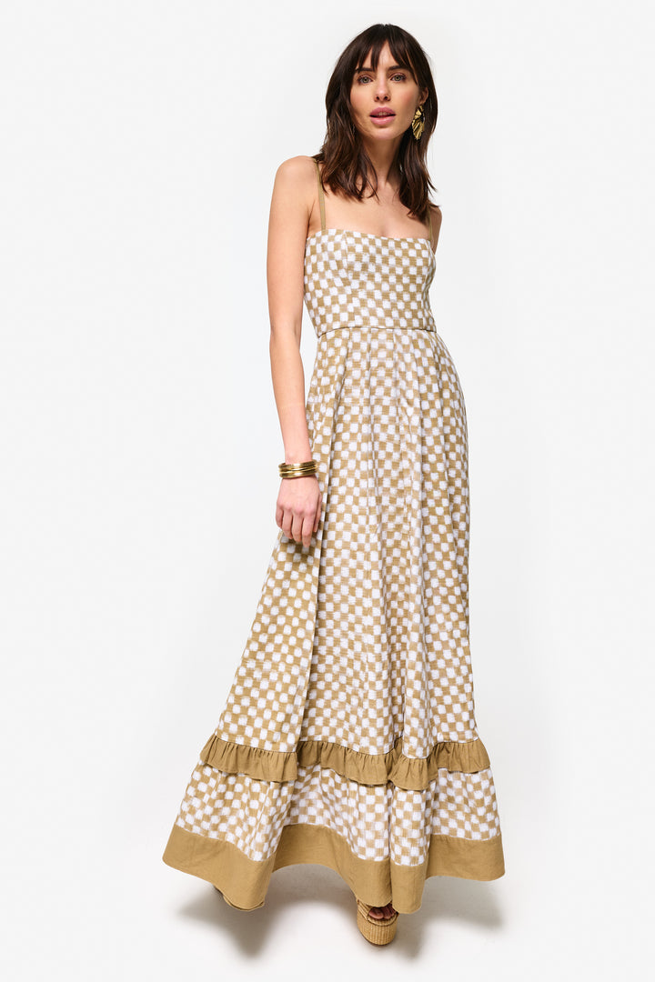 de castro checkmate dress in green Exclusive – Couper SCHL006450_B