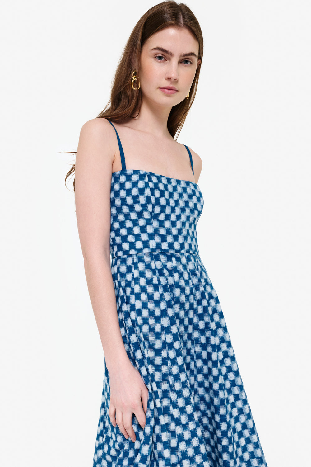 slim fit dress slacks Navy Blue Checkmate Dress M