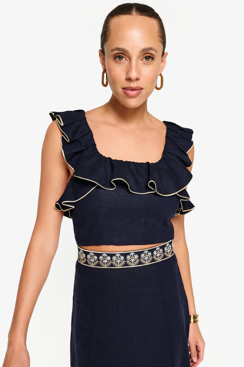 Malika Bustier Top - Navy