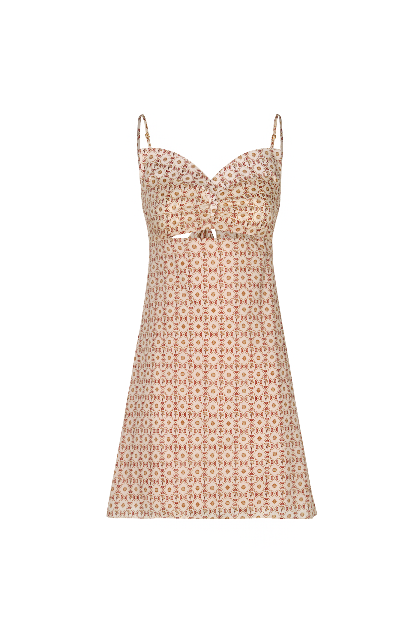 Victoria Cotton Mini Dress  / Beige May Flower