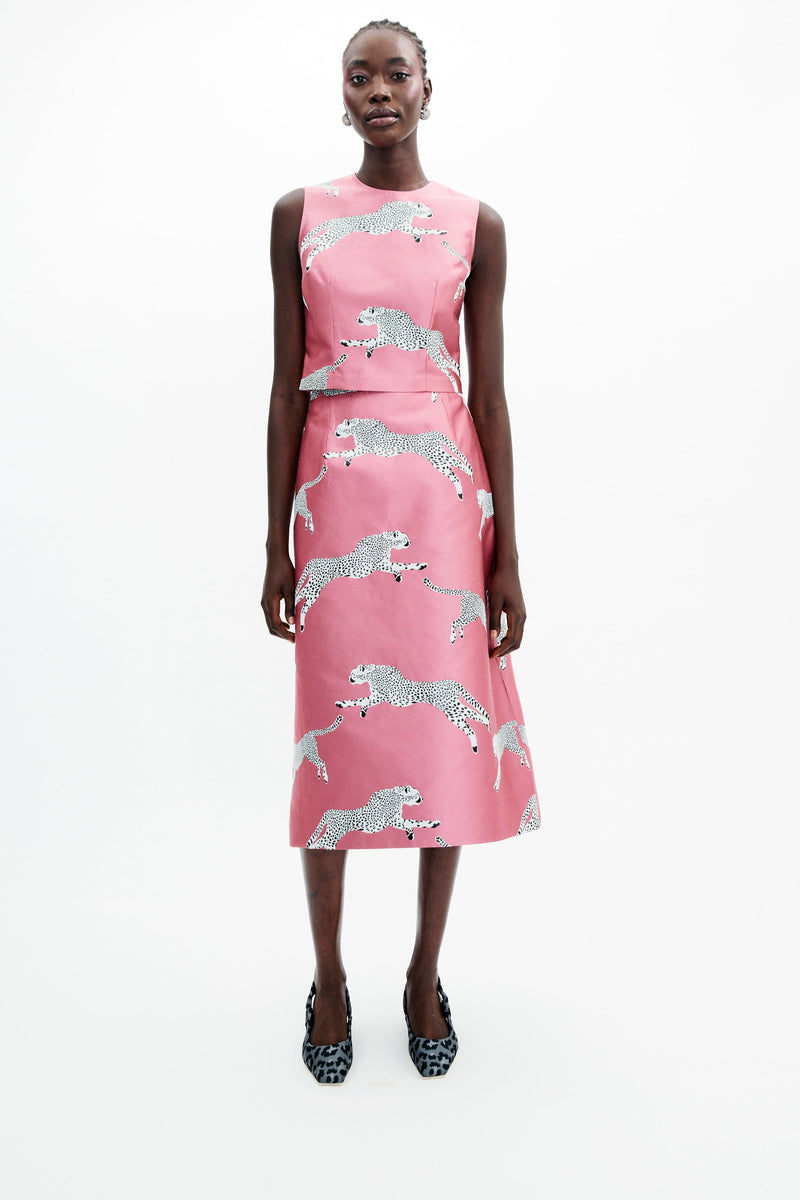 Mae X Scalamandre Hallie Skirt in Jumping Cheetah