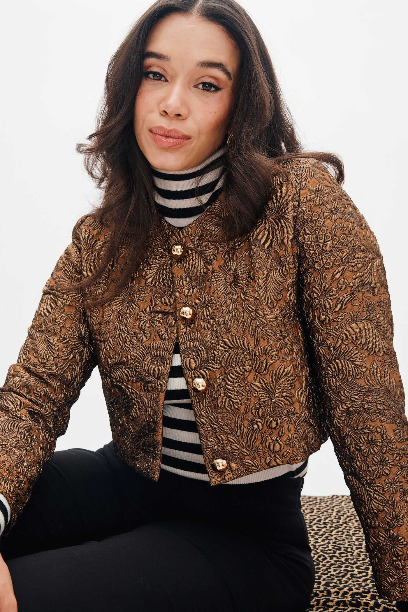 Cecilia Jacket in Bronze Brocade
