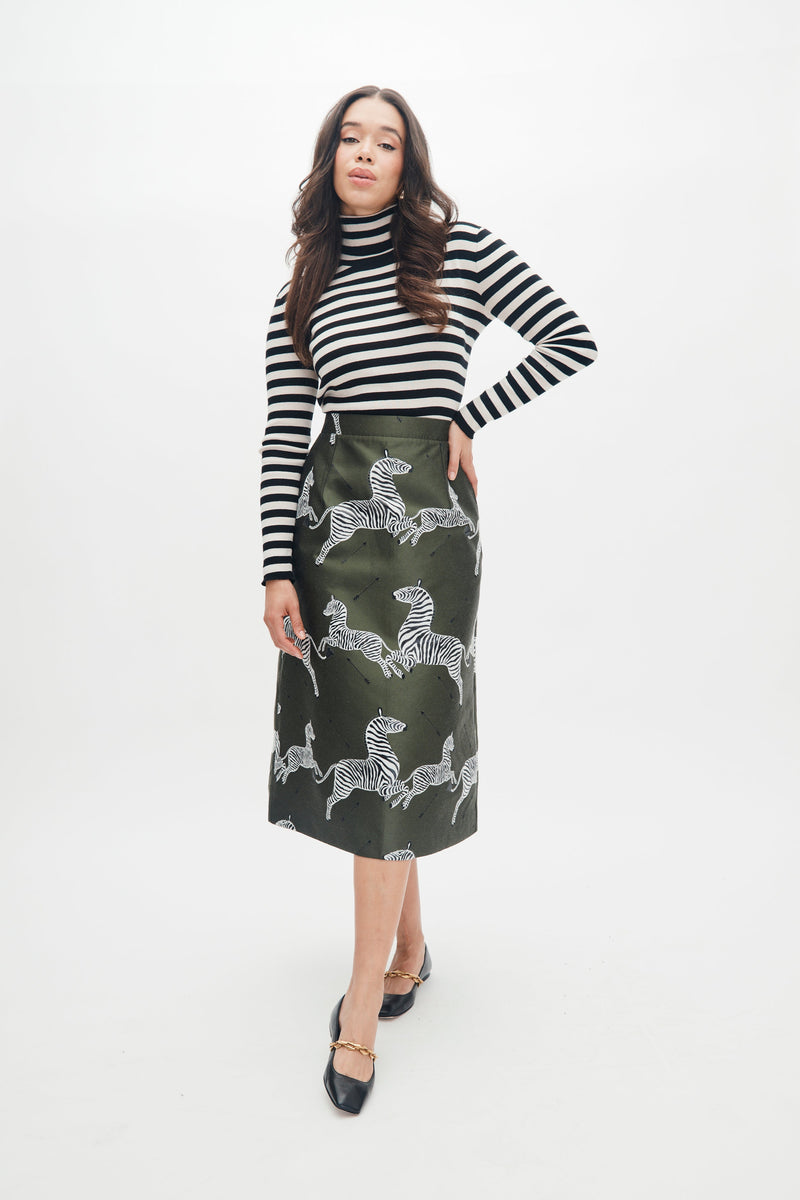 Mae X Scalamandre Hallie Skirt in Olive