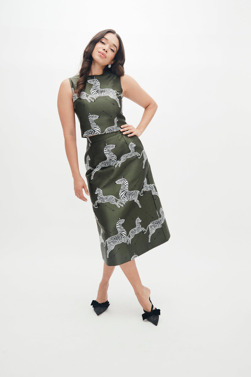 Mae X Scalamandre Hallie Skirt in Olive