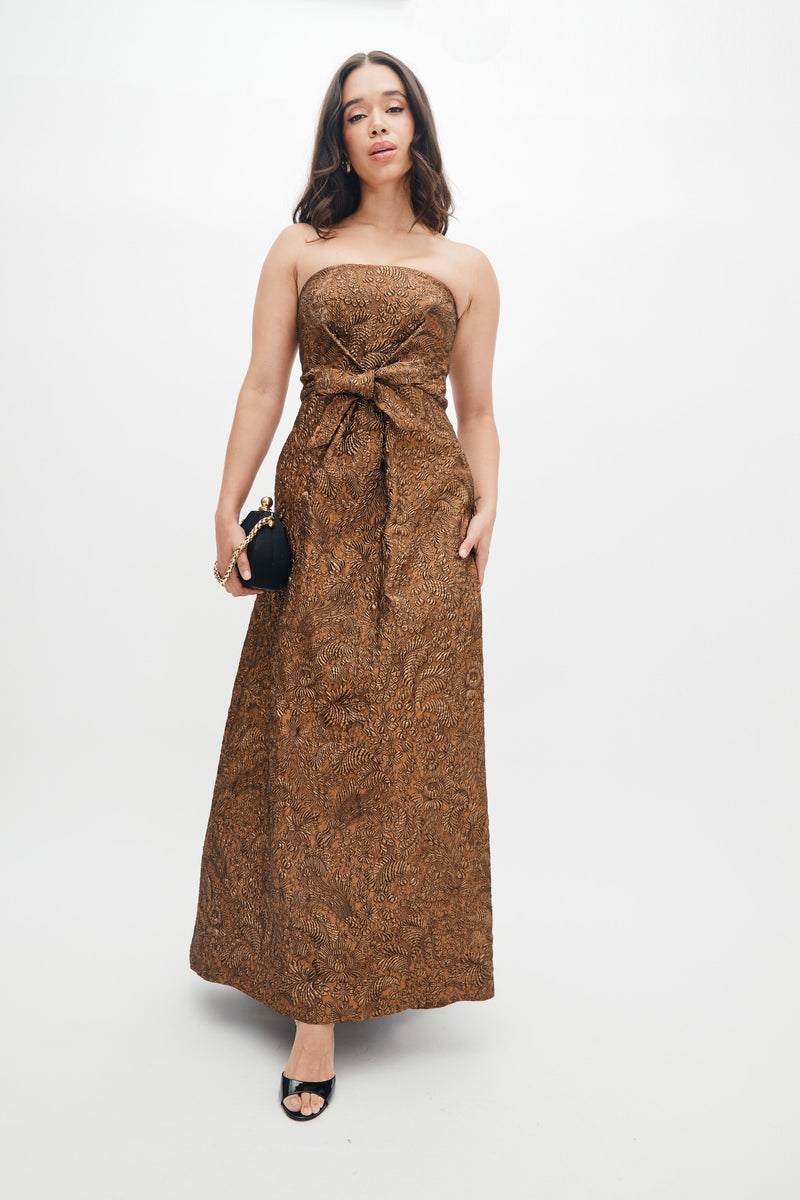Sabrina Gown in Bronze Brocade - Made to Order