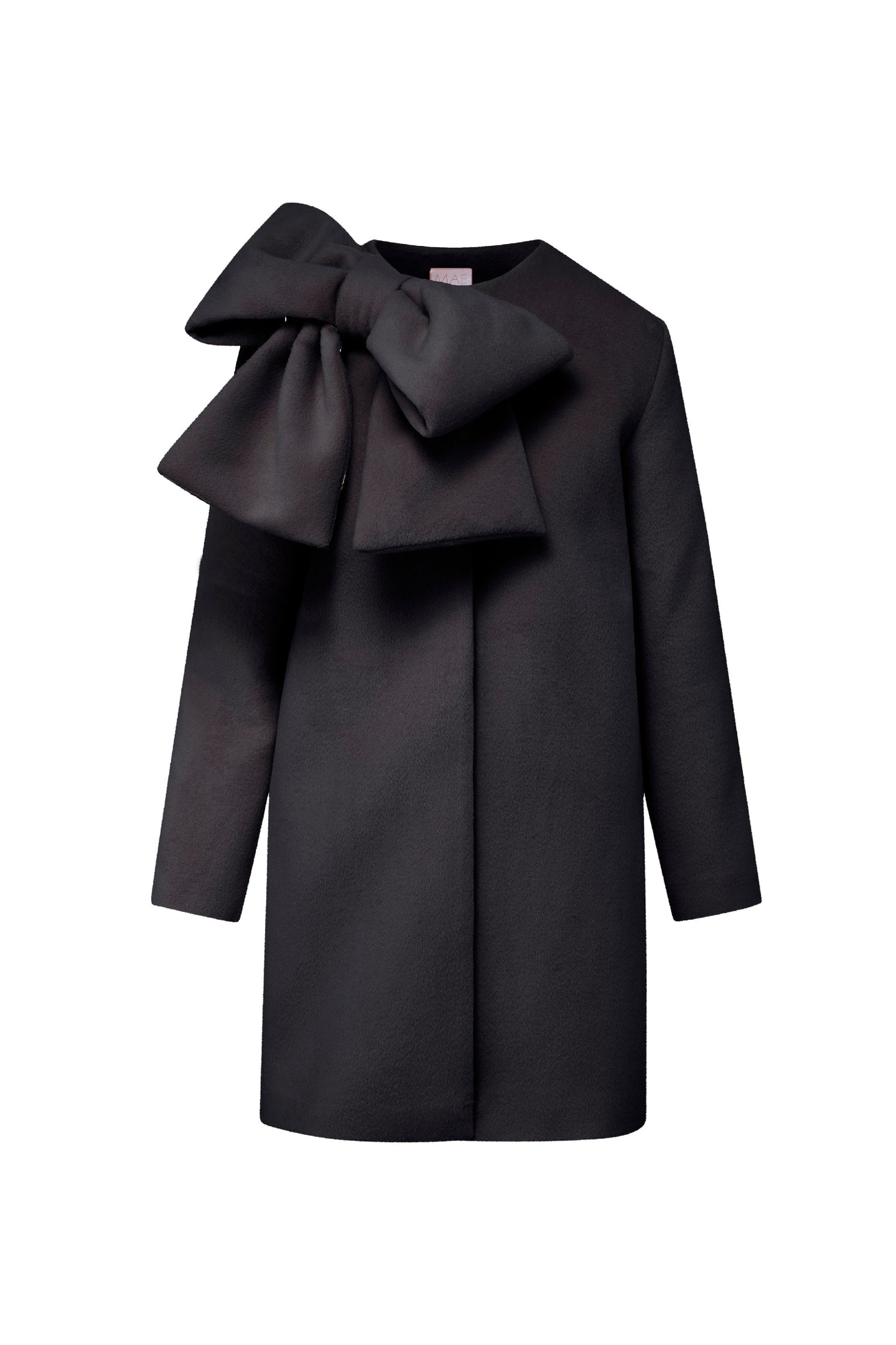 Phoebe Coat in Black Wool Angora