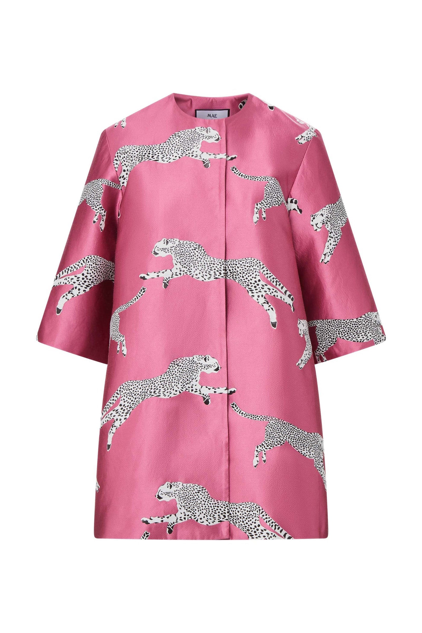 Mae X Scalamandre Audrey Coat in Leaping Cheetah