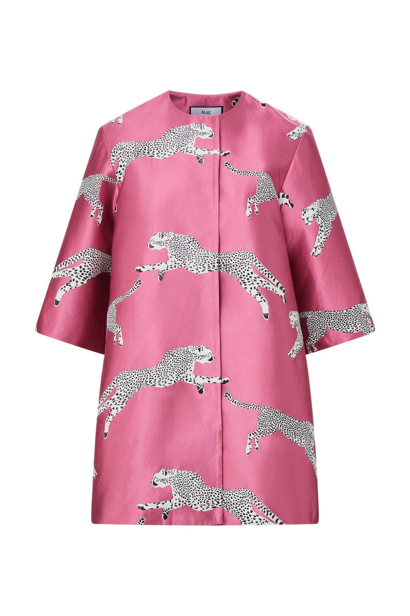 Mae X Scalamandre Audrey Coat in Leaping Cheetah