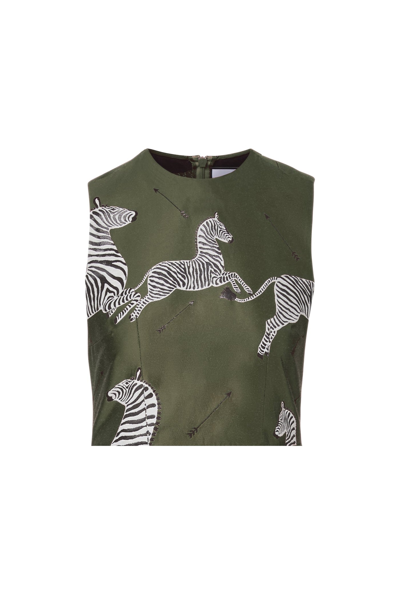 Ali Top in Olive Jumping Zebra Jacquard