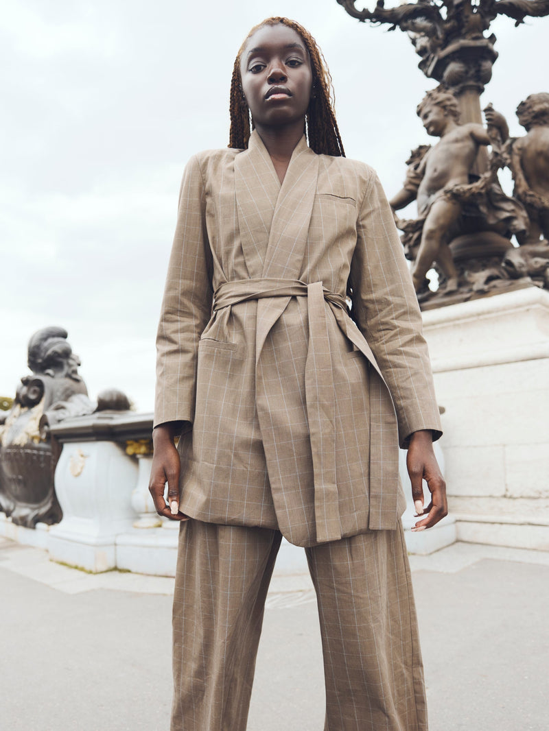 Blazer With Waist Tie