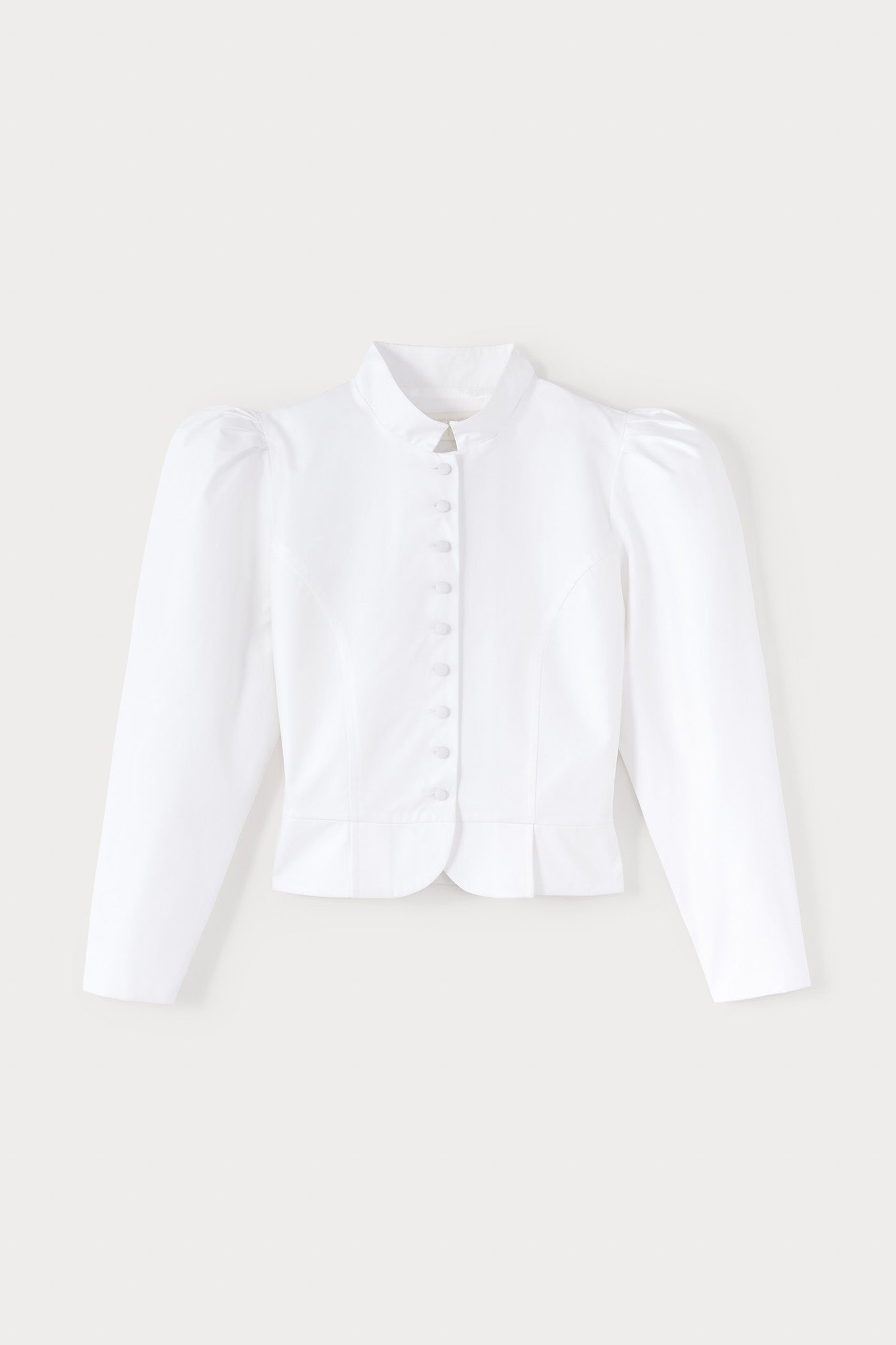 WHITE Popelin Puff Sleeve Shirt