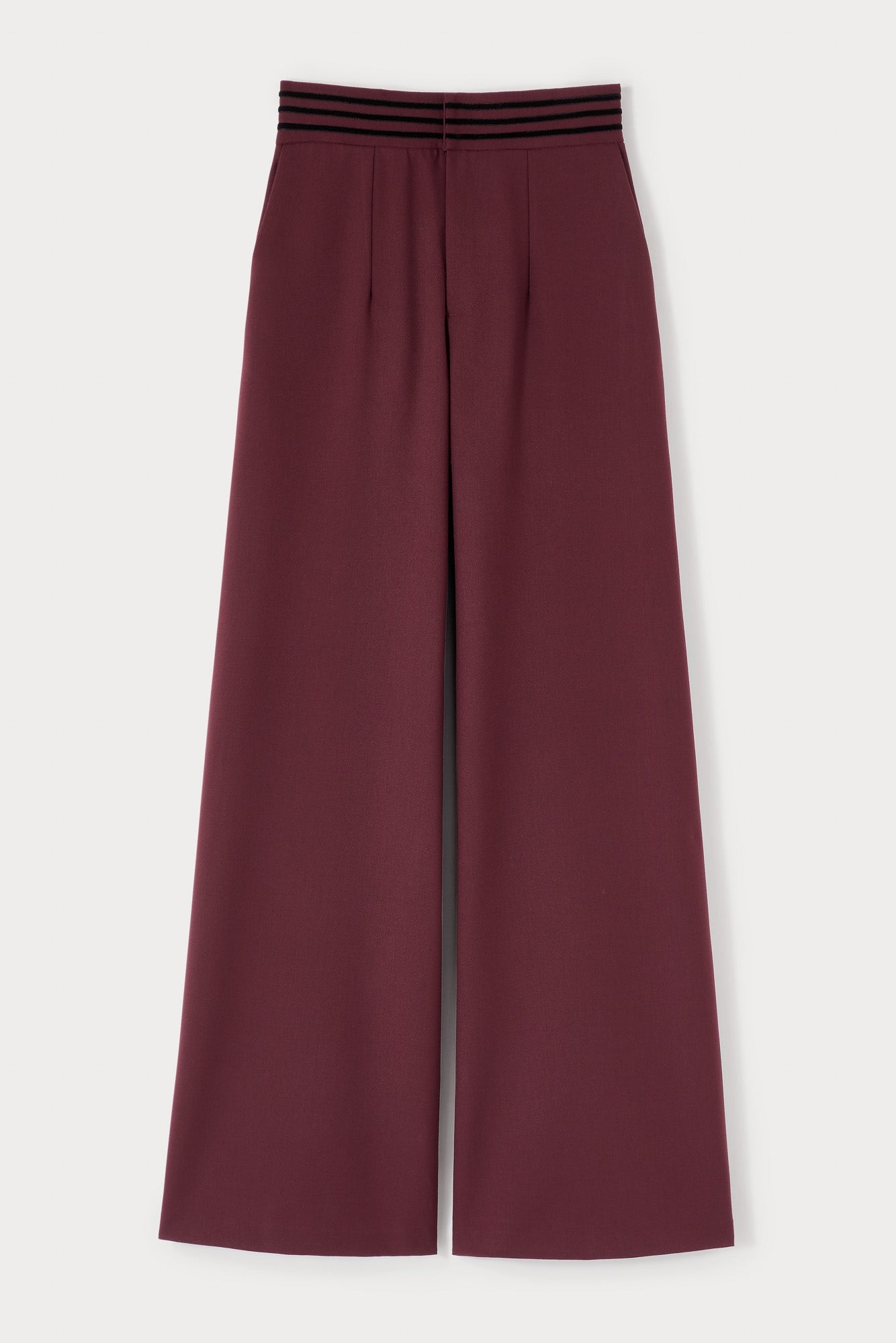 Tailor Burgundy Wide-Leg High-Waisted Trousers