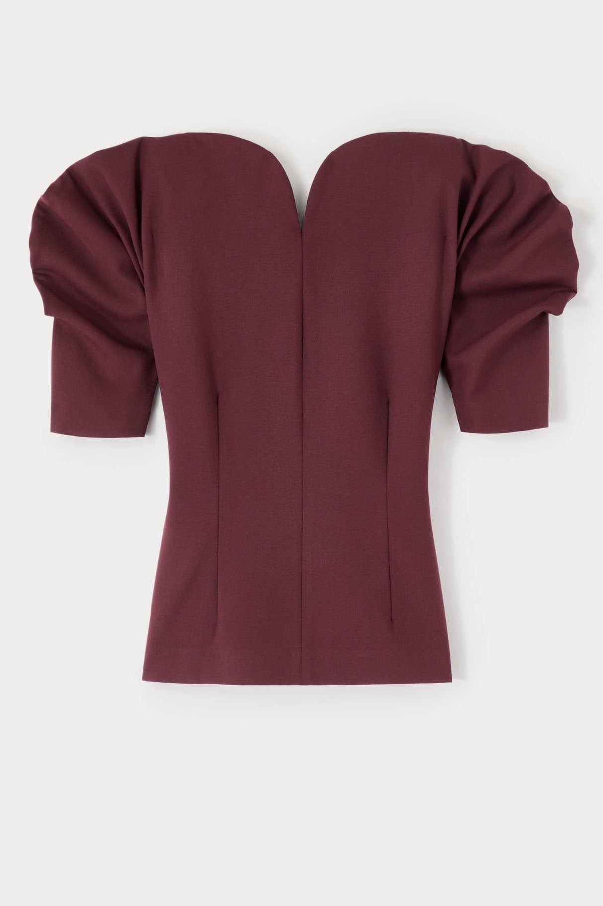 Tailor Burgundy Top With Puff Sleeves