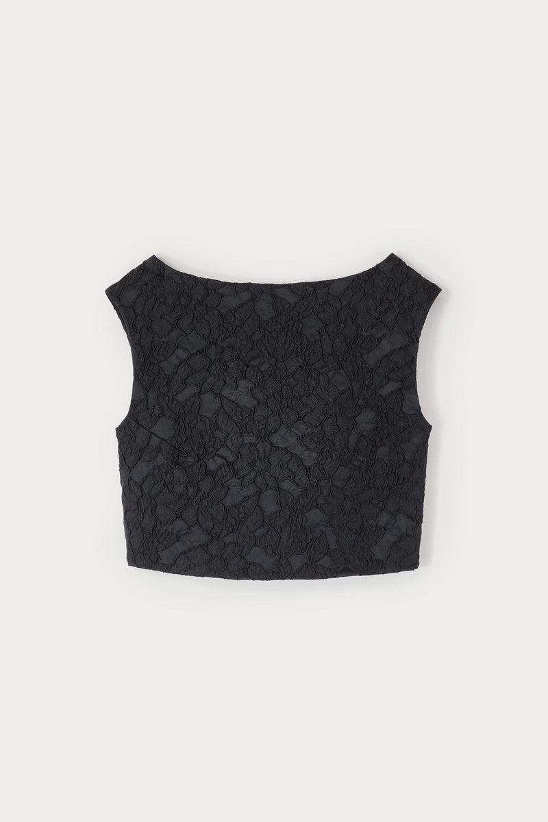 BLACK Embossed Crop Top