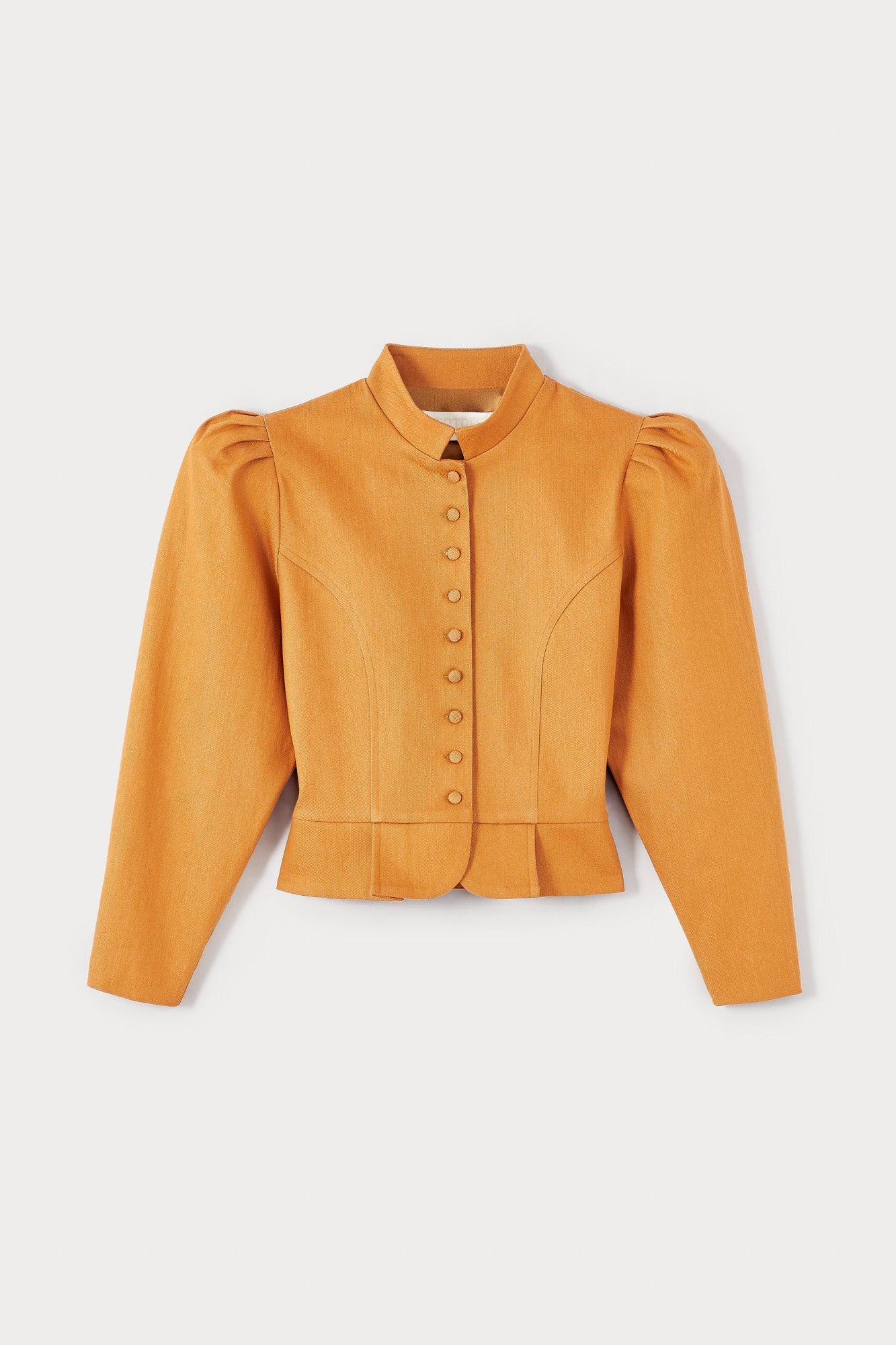 Orange Satin Puff Sleeve Jacket