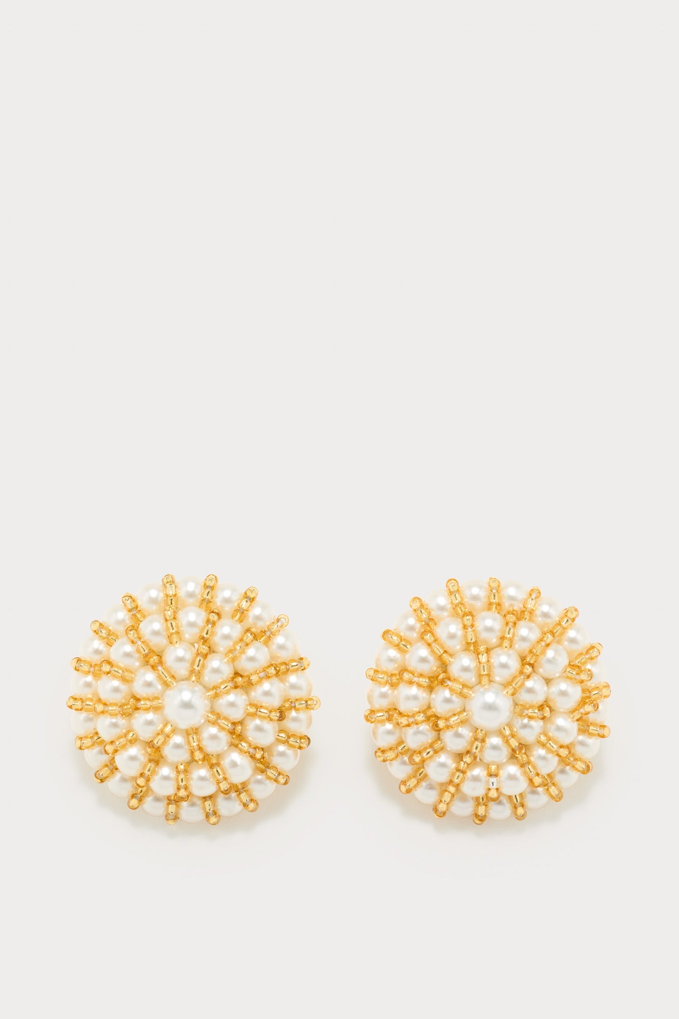 Gold and White Pearl Earrings