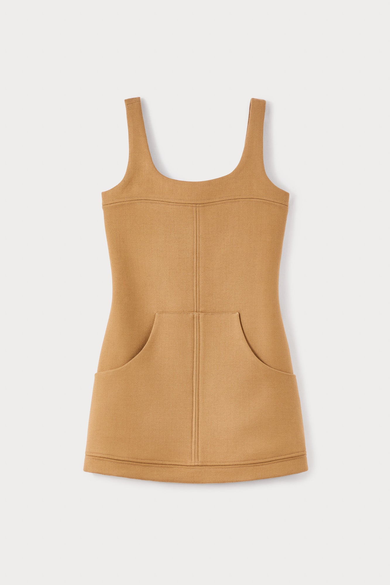 Camel Mini Dress in Virgin Wool Blend