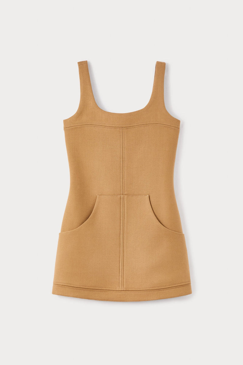 Camel Mini Dress in Virgin Wool Blend