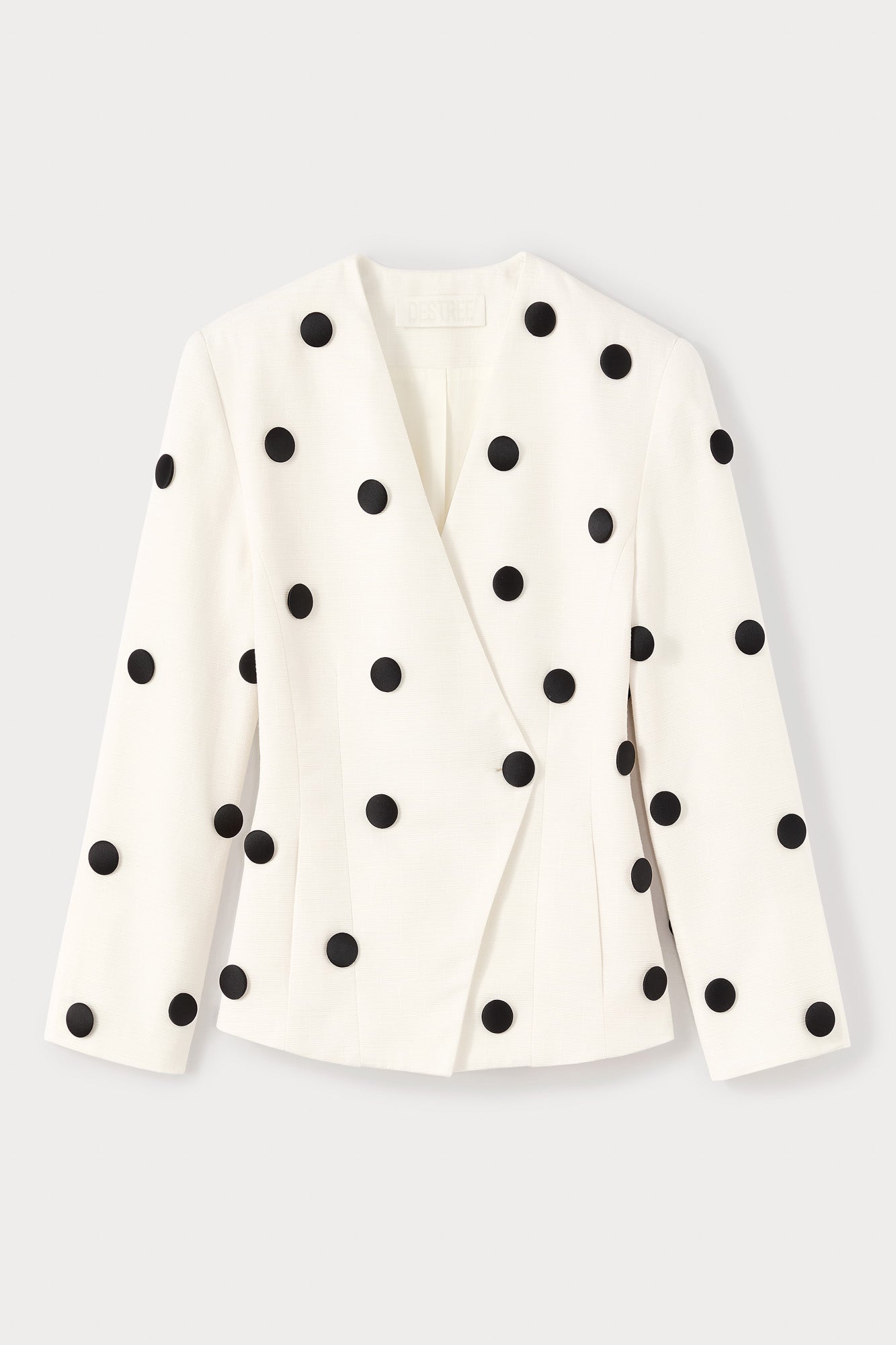 Black and Ecru Polka Dot Blazer