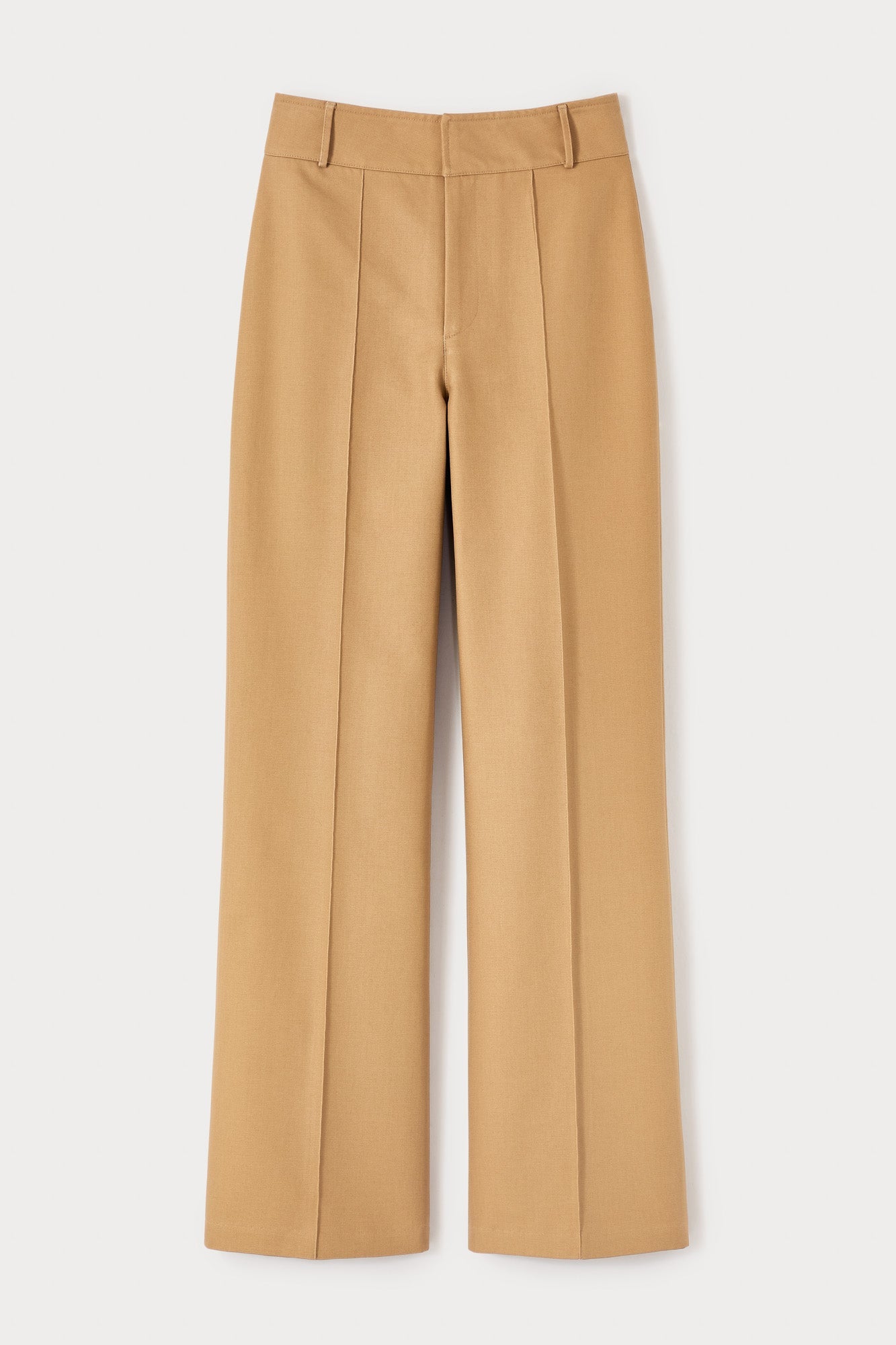 Camel Cotton Flared Pants