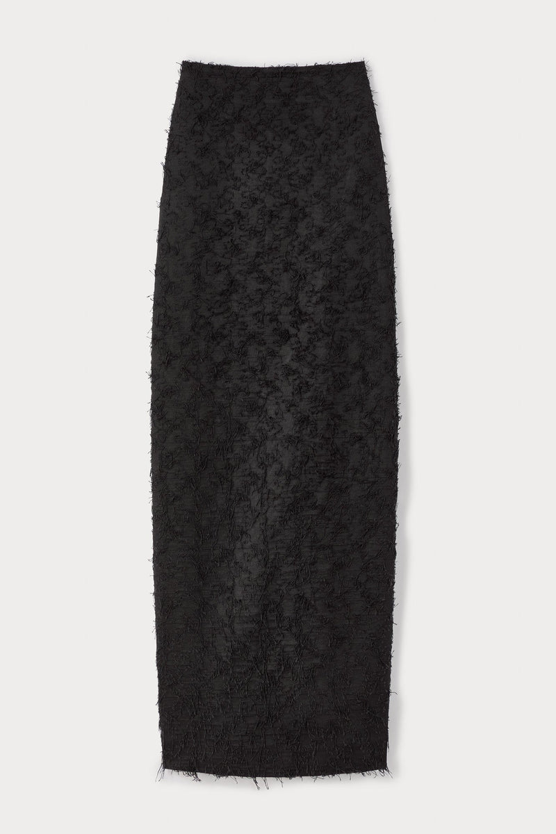 Black Textured Pencil Skirt
