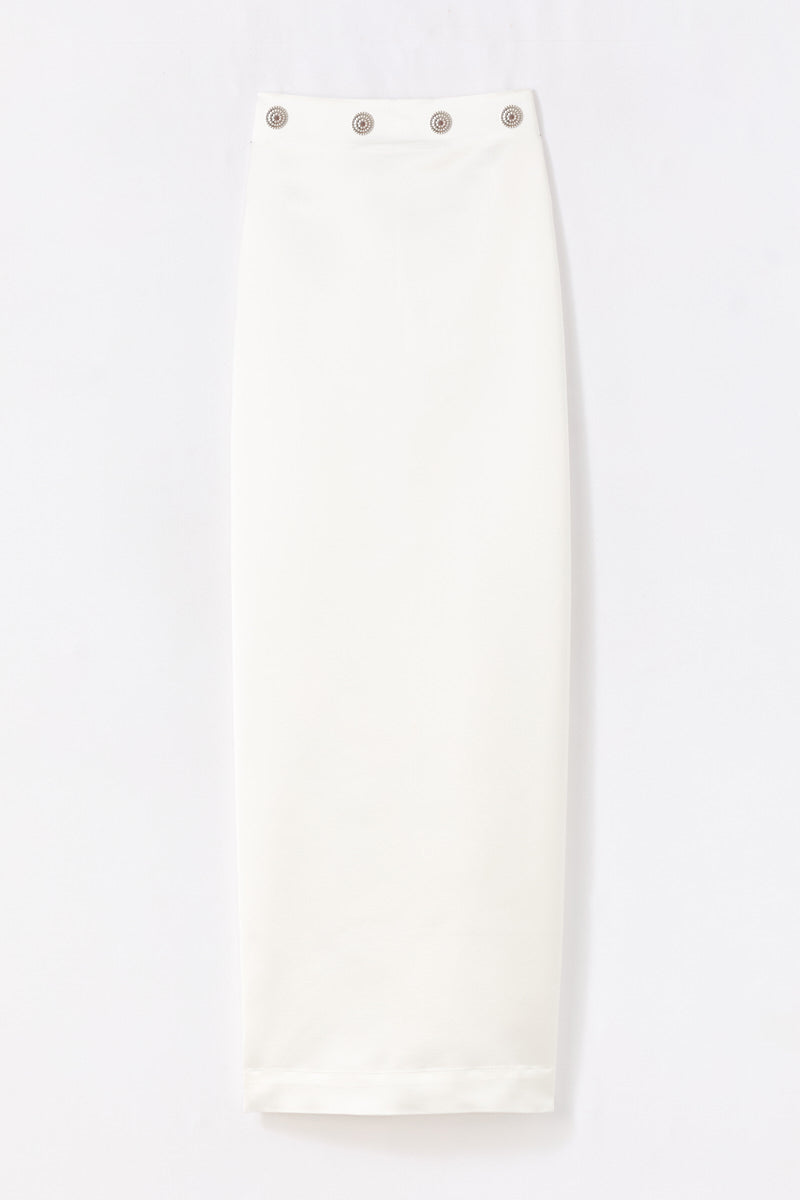 Midi Skirt With Button Detail