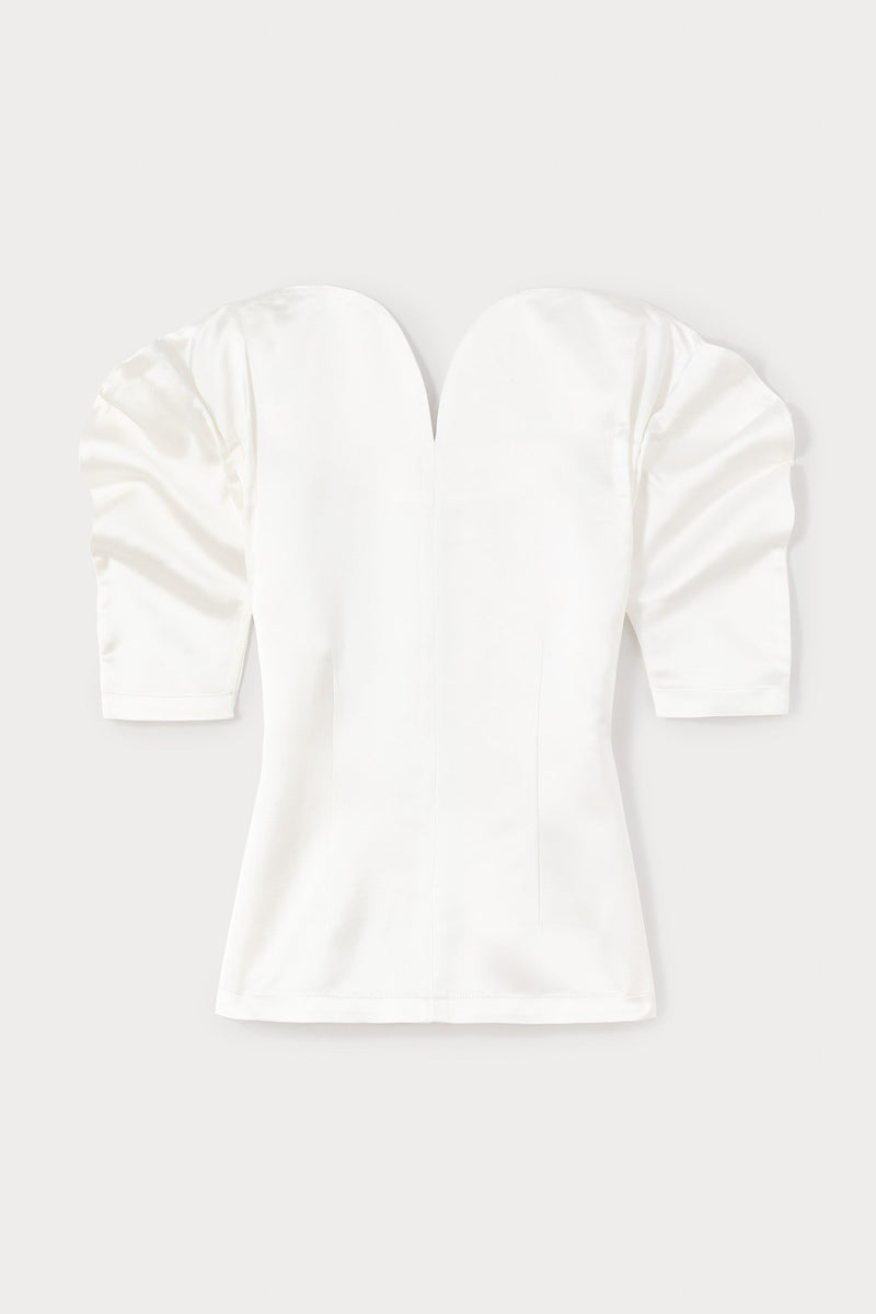 Ecru Top With Puff Sleeves