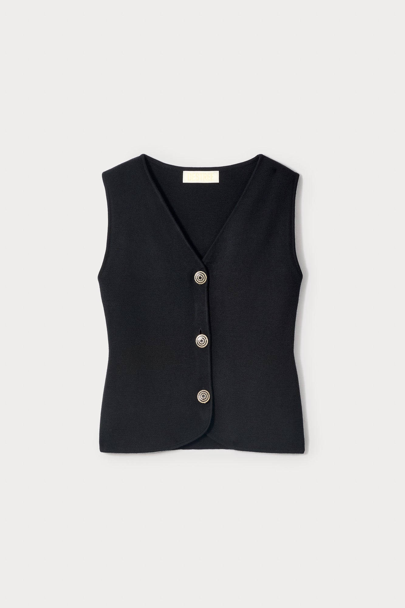 Black Merino Wool Vest