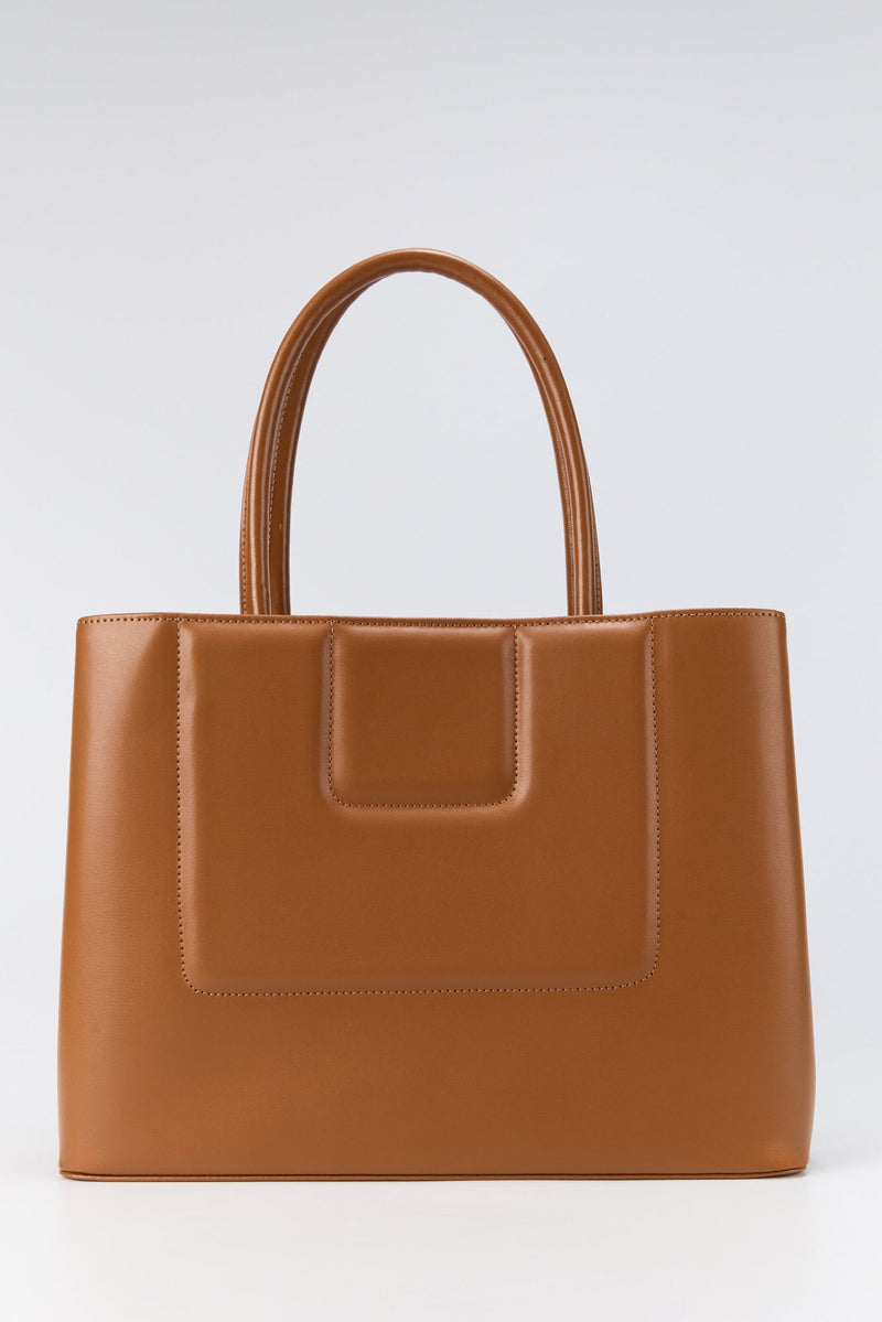 Tobacco Structured Leather Tote