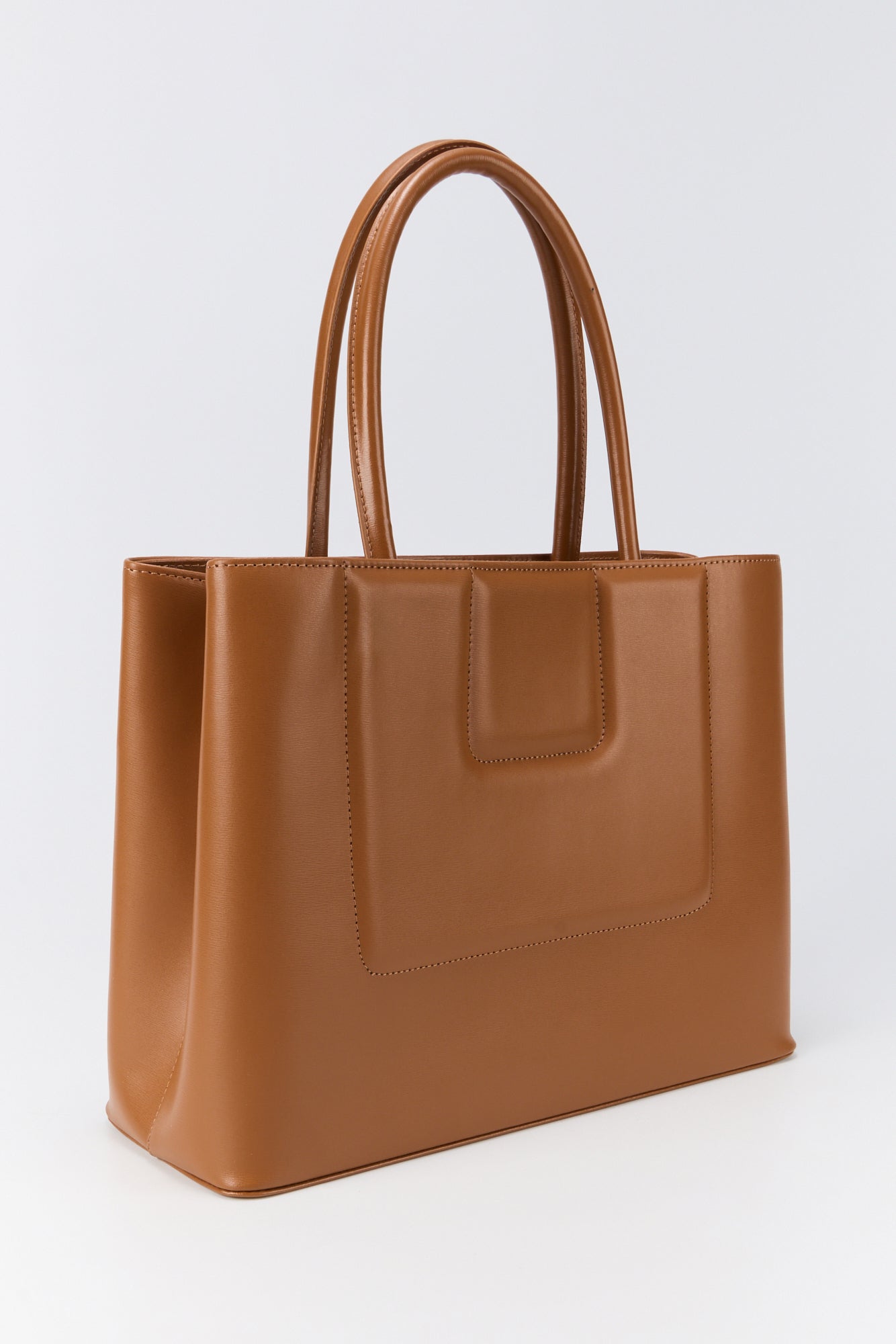 Tobacco Structured Leather Tote