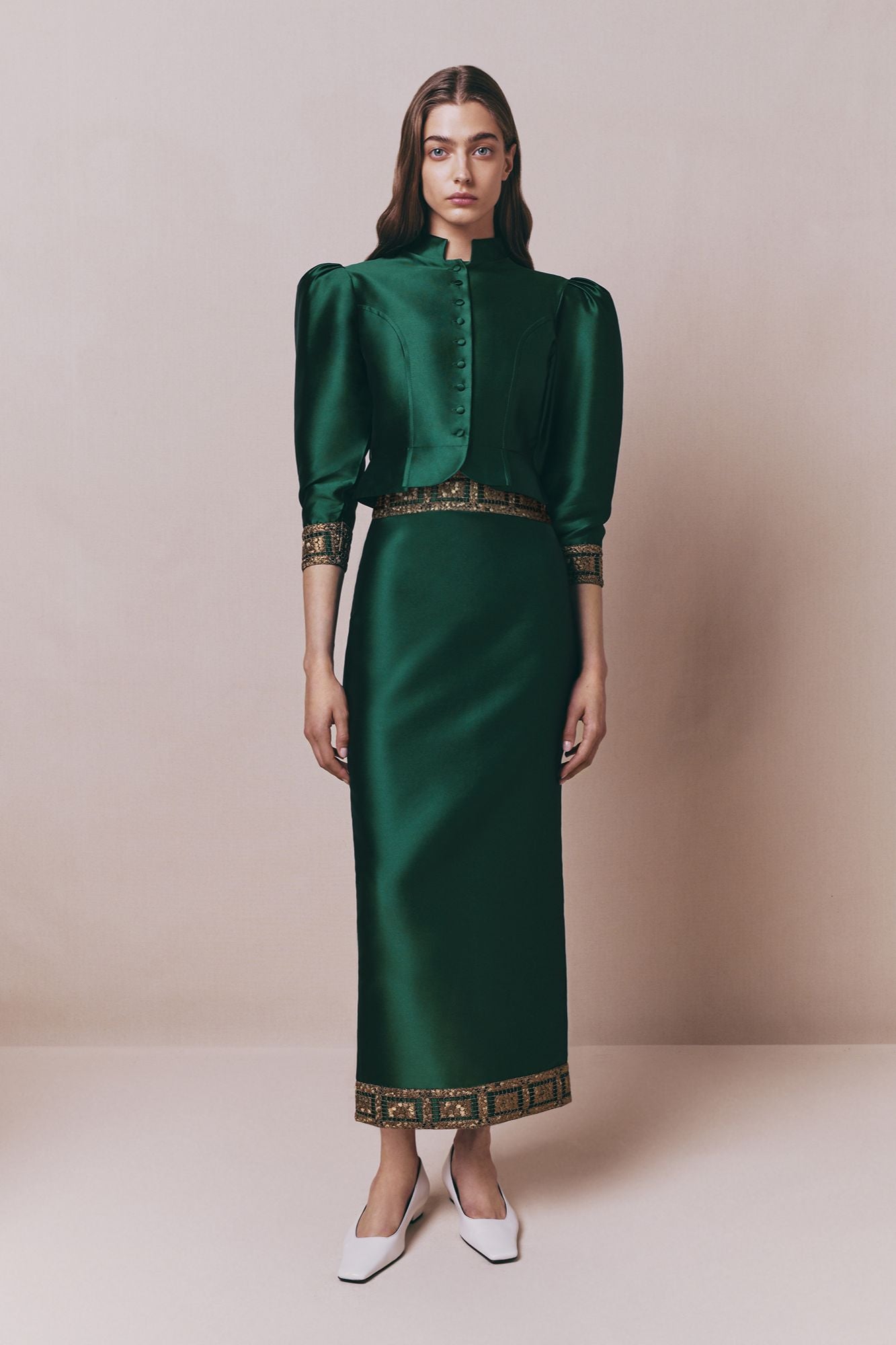 Forest Midi Skirt With Embroidered Details