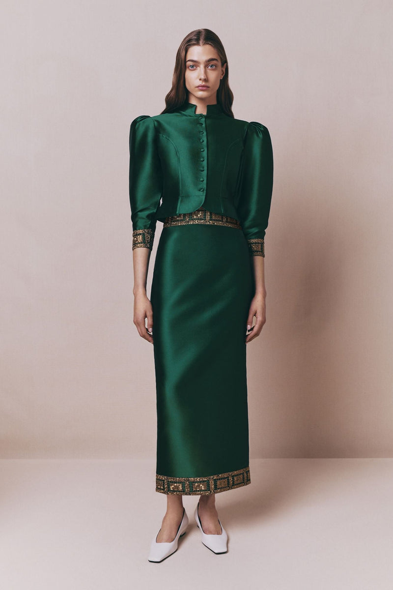 Forest Midi Skirt With Embroidered Details