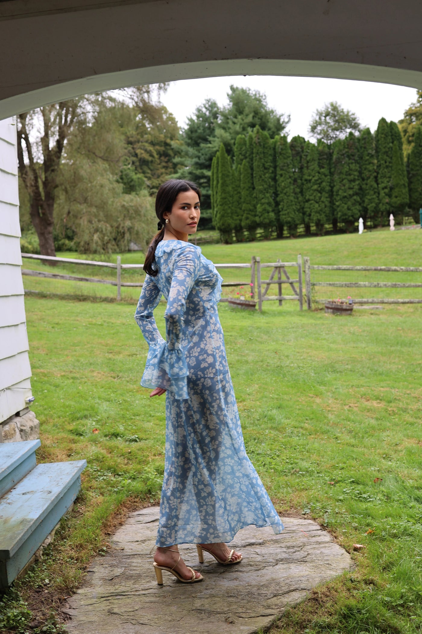 Shellona Dress Blue Floral