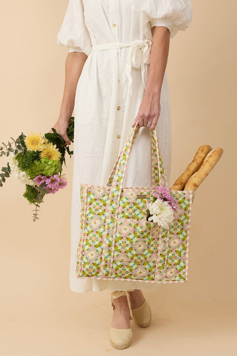 On the Road Quilted Tote - Chelsea Gardens