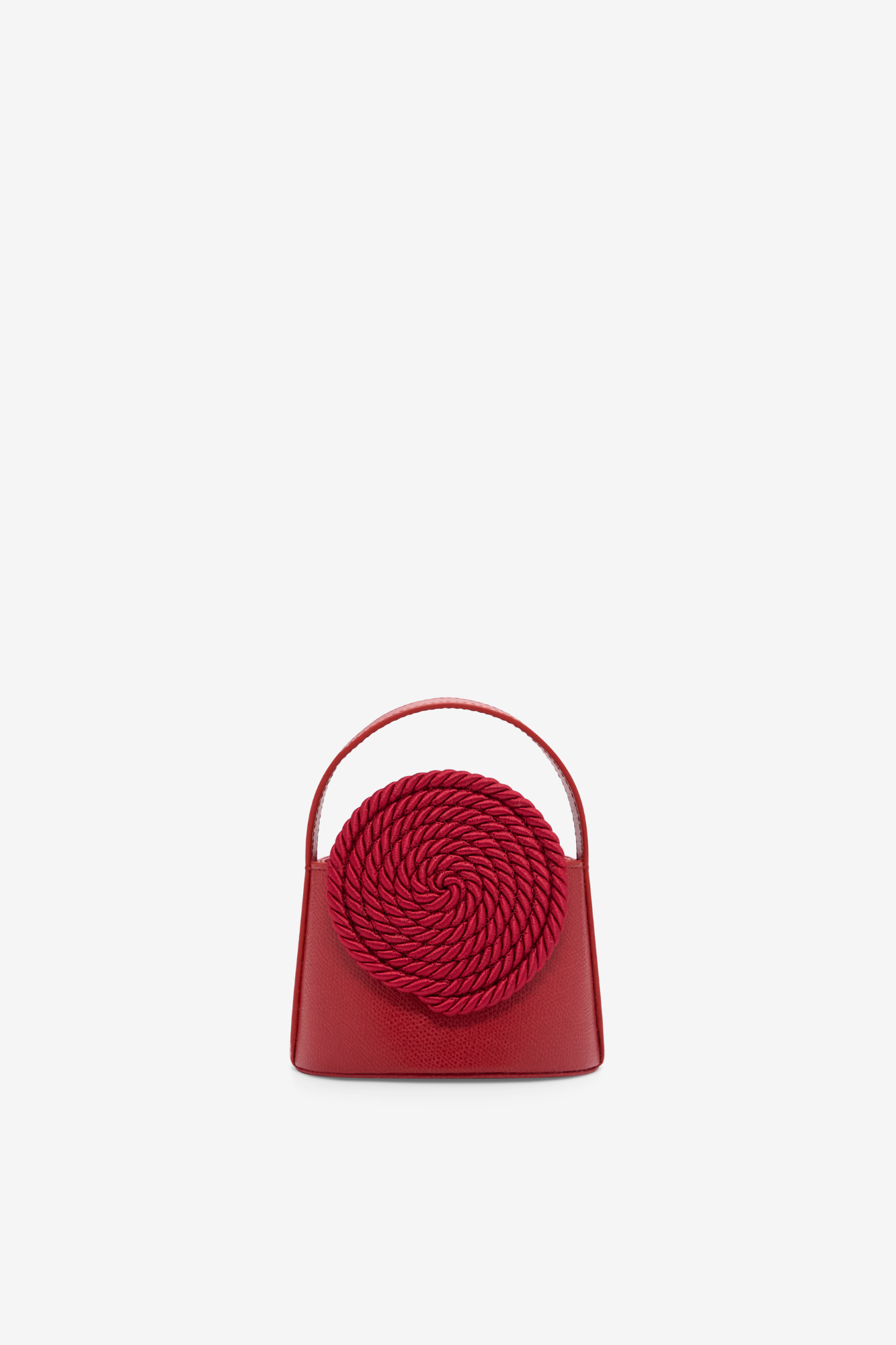 Red Mini Leather Bag With Passementerie Details