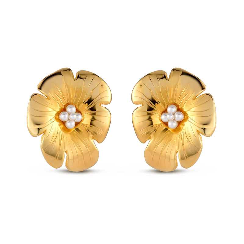 Large Poppy Flower Earring