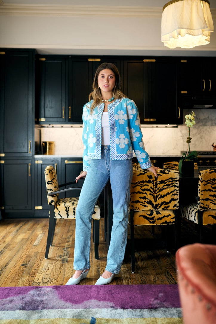 Rosy Jacket - Blue Clover Embroidered