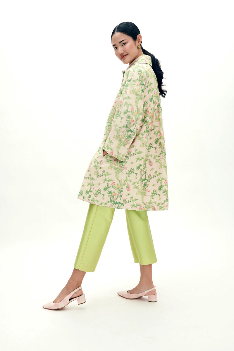 Mae X Scalamandre Goldie Coat in Jardin De Chine