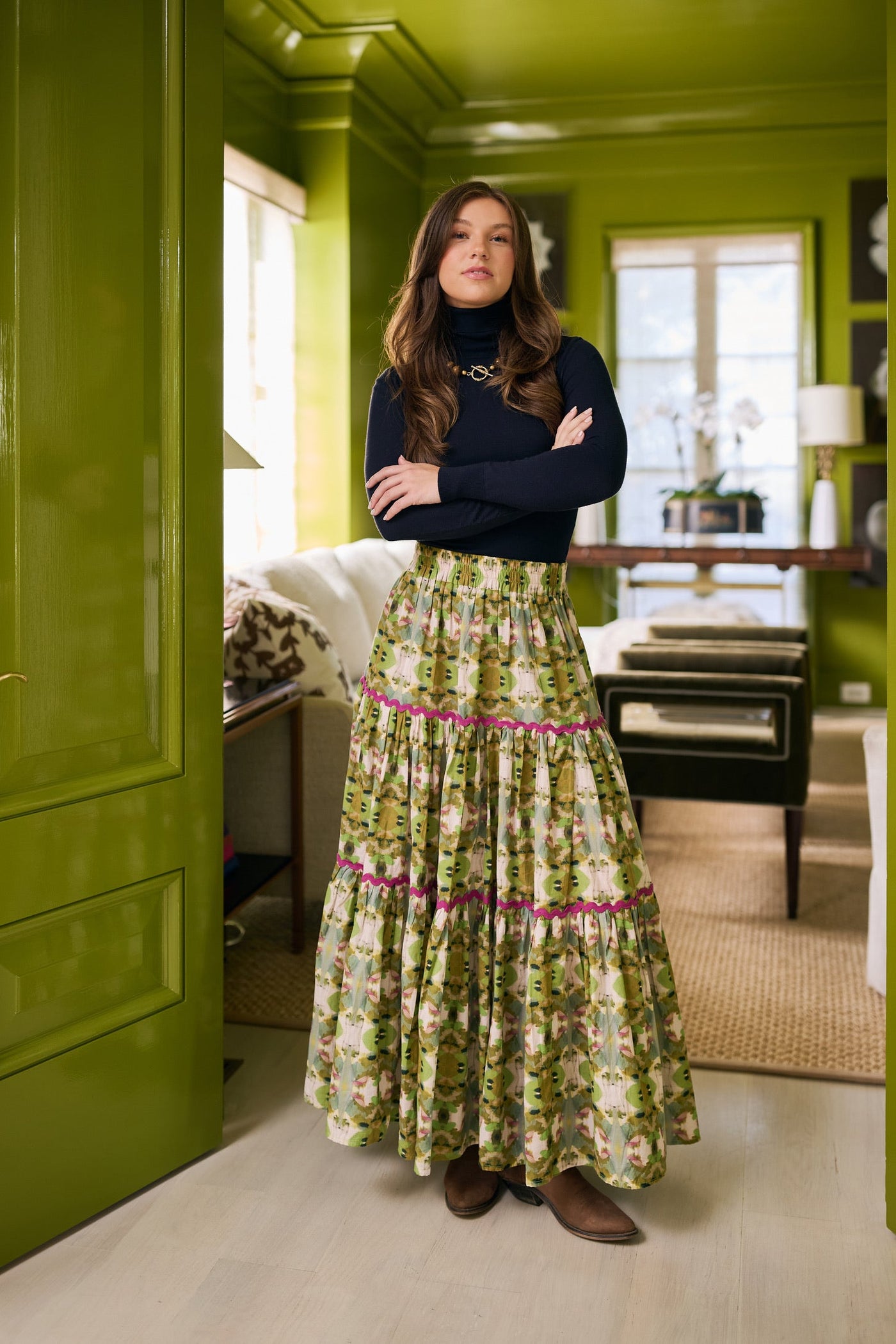 Jess Tiered Maxi Skirt - Camo