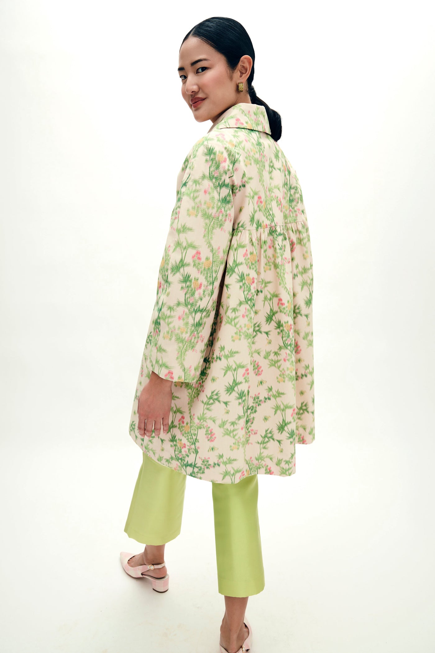 Mae X Scalamandre Goldie Coat in Jardin De Chine