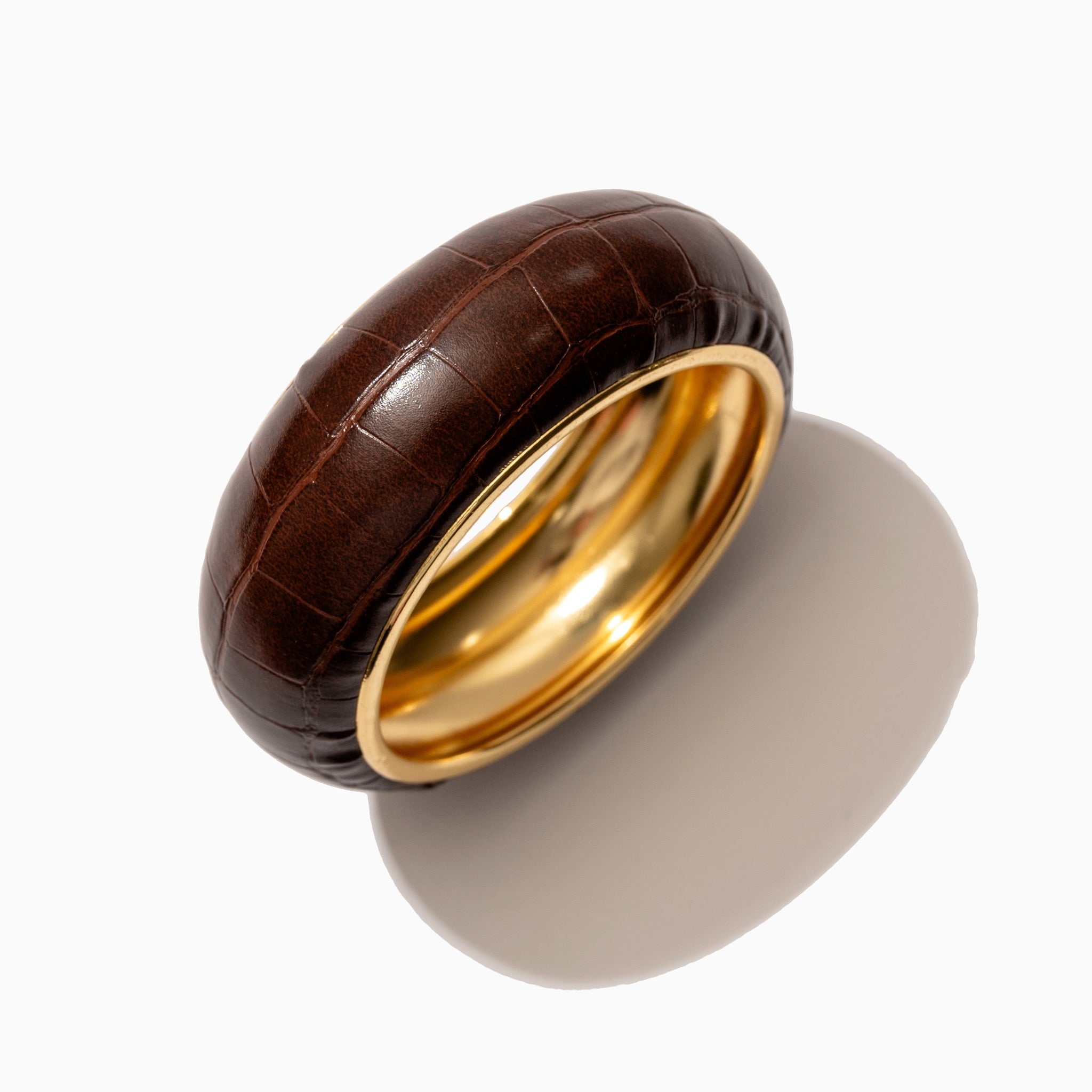 Croc Bangle in Espresso