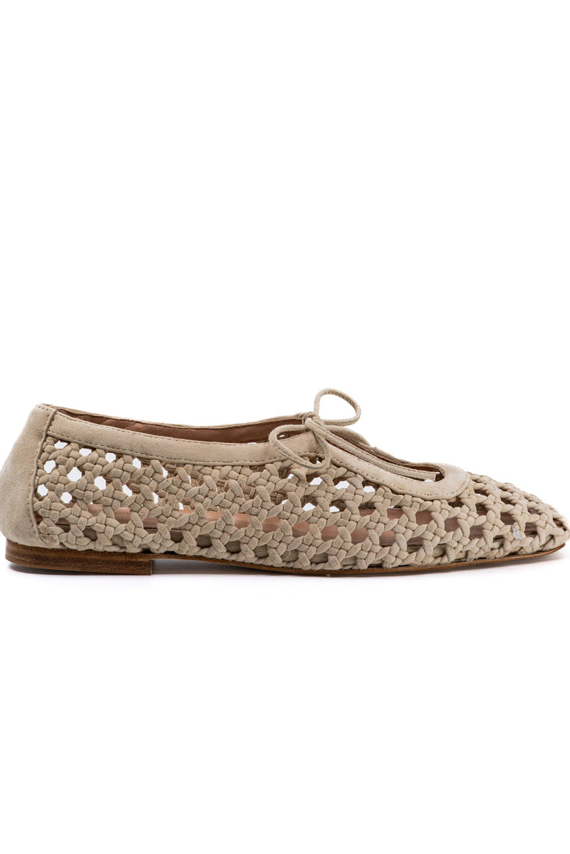 Amelia Beige Woven Suede