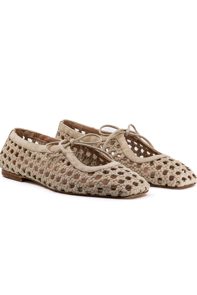 Amelia Beige Woven Suede