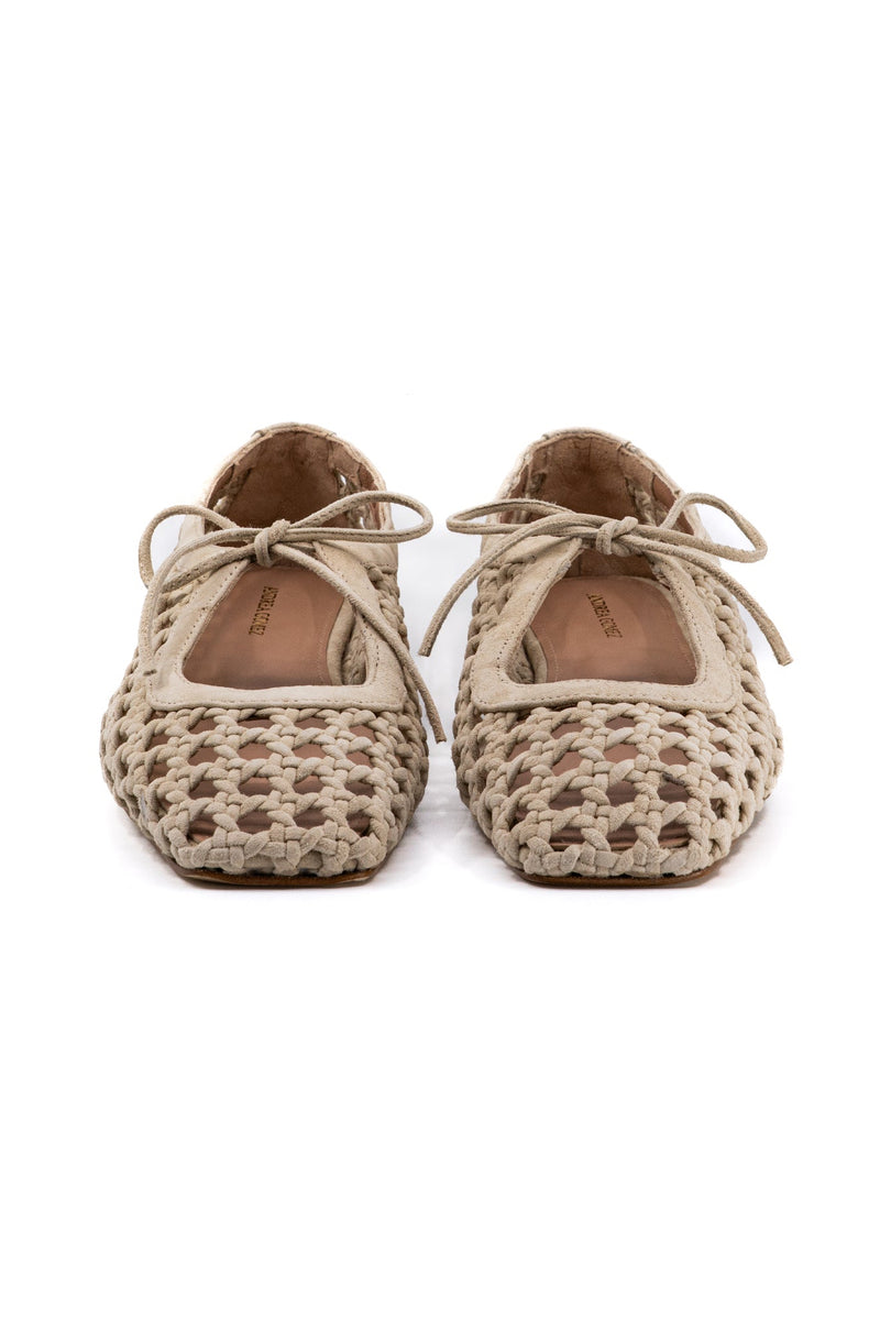 Amelia Beige Woven Suede