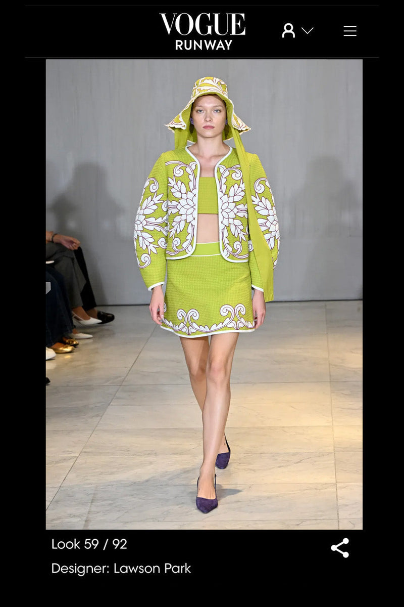 Park Quilted Mini Skirt - Pear Trapunto