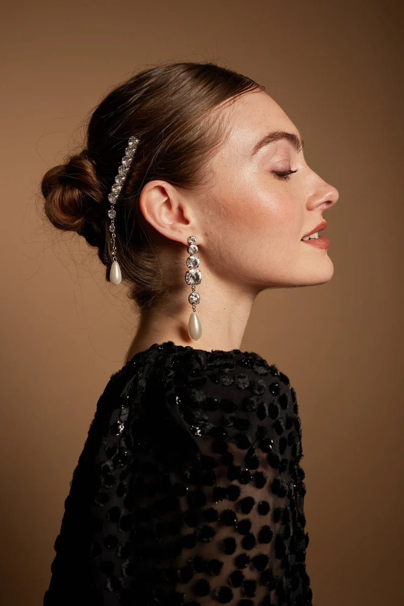 ATHENA PEARL LINEAR DROP EARRINGS