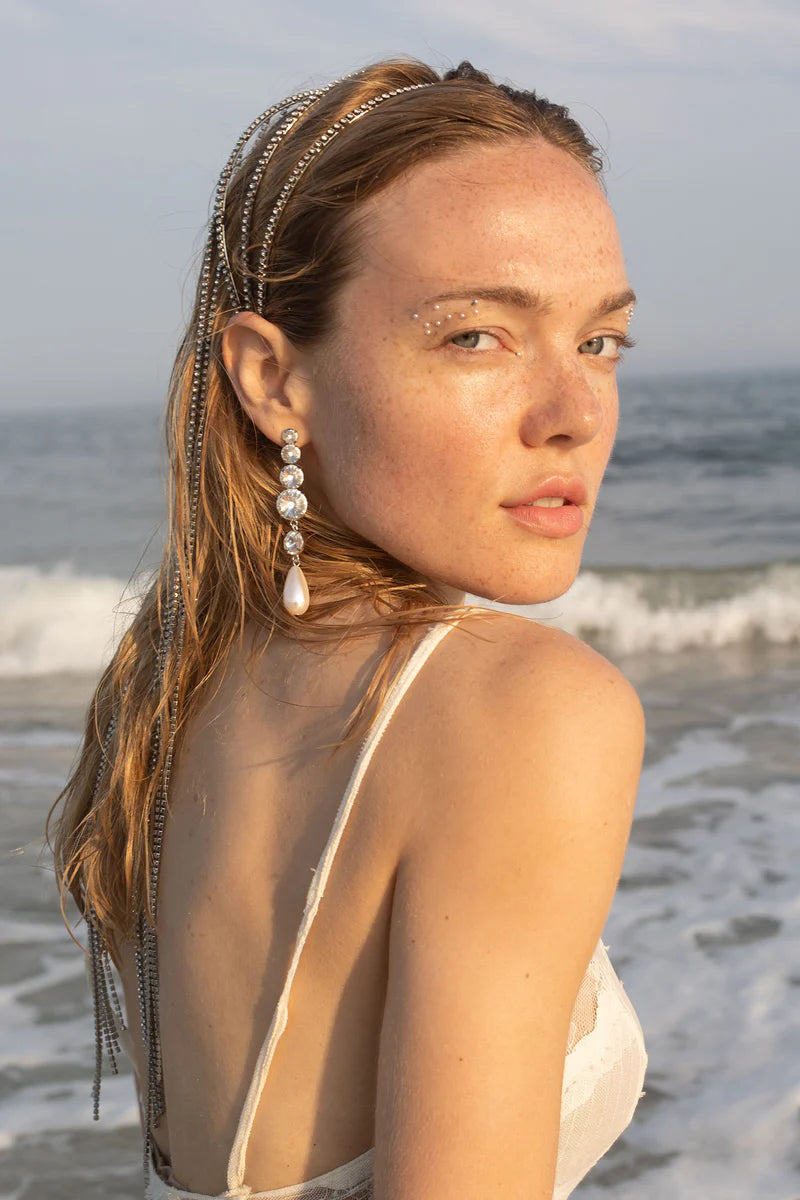 ATHENA PEARL LINEAR DROP EARRINGS